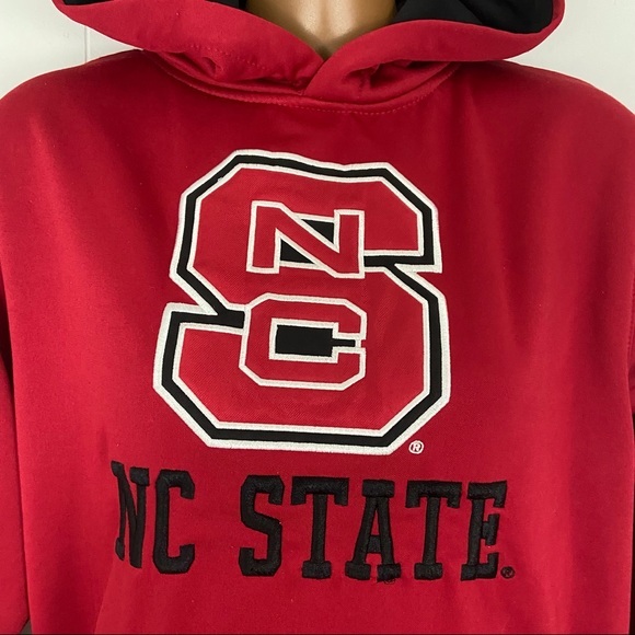 NC State University College Hoodie Sweat Shirt Fleece Lined Youth 12-14 M Red - Picture 5 of 13